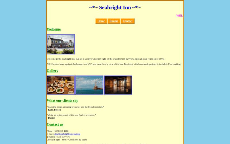 Seabright Inn — the old website