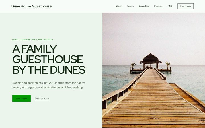 Grid style — guesthouse website