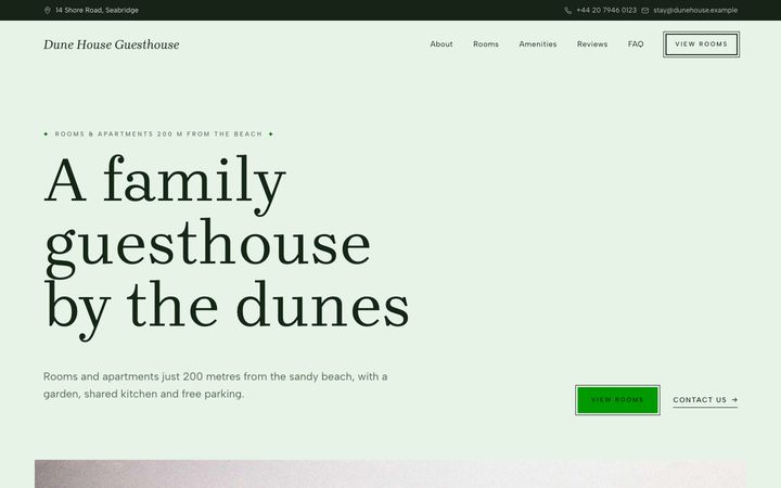 Vintage style — guesthouse website